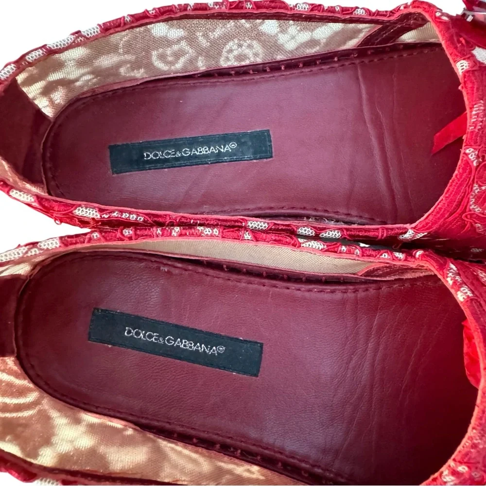 Dolce & Gabbana Swarovsky Red Flats  Espadrilles